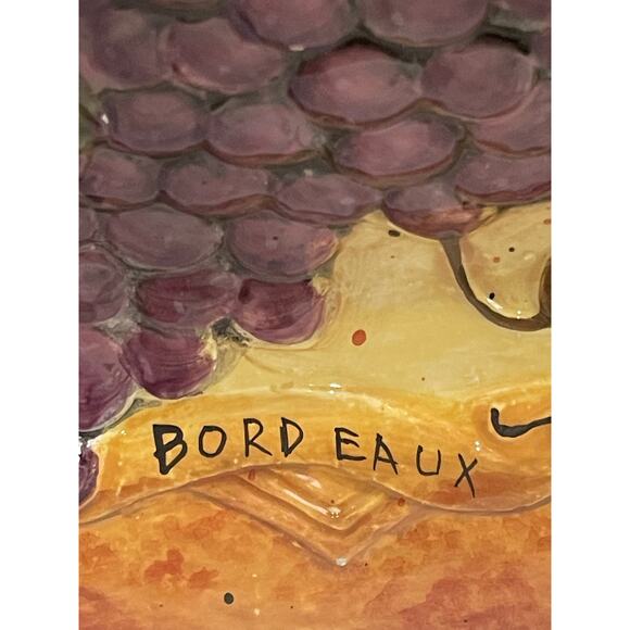 Susan Winget Embossed Red Grape Oval Plate - Picture 5 of 8